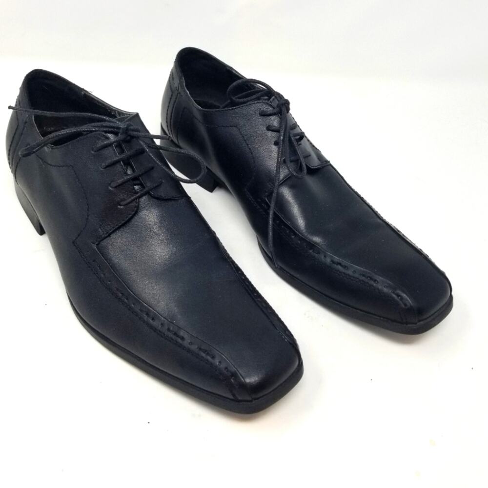 Steve Madden Men's Leather Black Trennt style Lace Up Dress Shoes Oxfords Size10